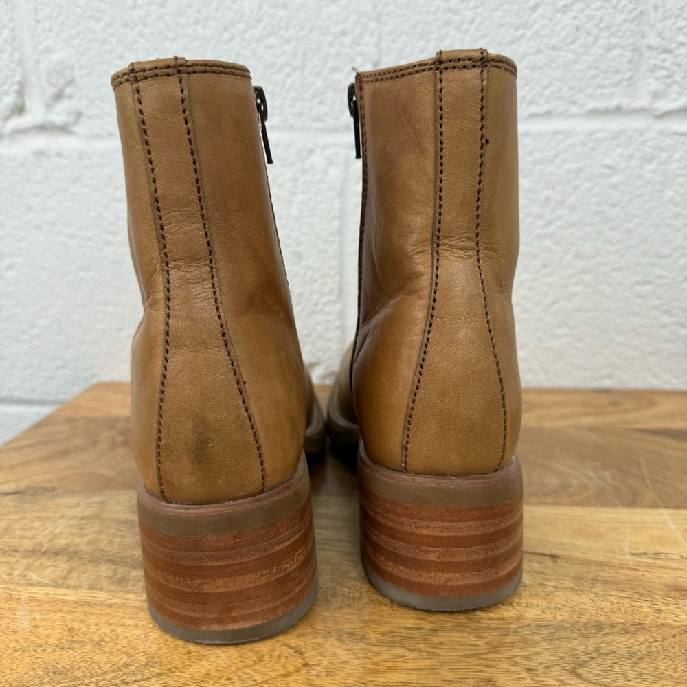 Frye Campus Chelsea Short Light Tan Square Toe Y2K Ankle Boots Size 5 - Picture 5 of 15
